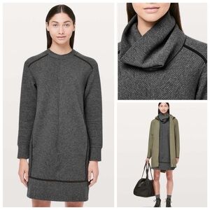 Lululemon On Repeat Dress - Heathered core dark grey. Optional cozy collar. 4.